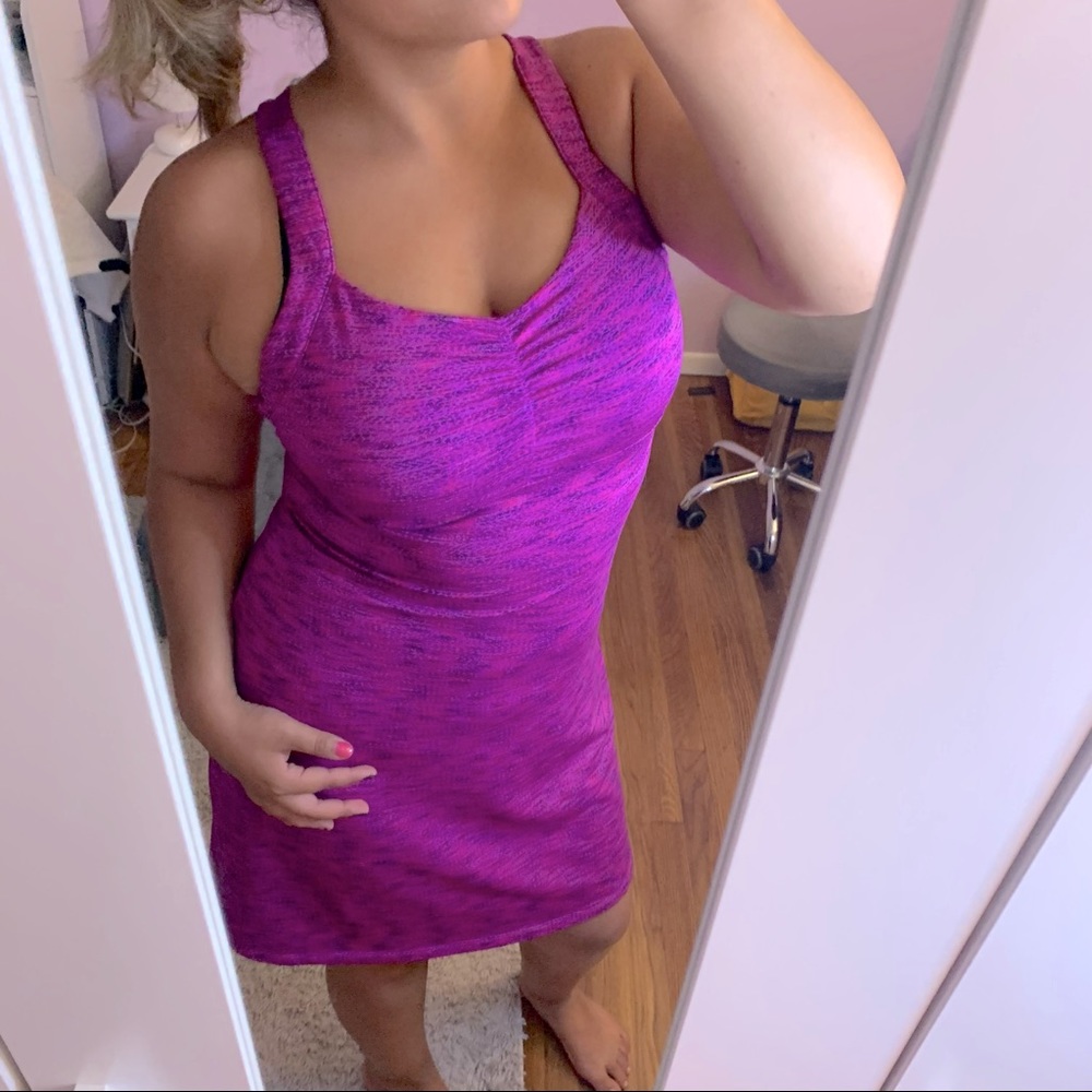 Title Nine Purple Tank Top Criss Cross Strap Dress